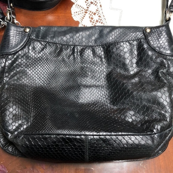 Cole Haan Python Reptile Black Crossbody Purse - Picture 5 of 12